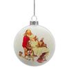 3" Norman Rockwell 'Santa His Helpers' Glass Christmas Disc Ornament