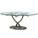 Cast Aluminum Palm Tree Glass Top Coffee Table - 19 X 42 X 24 inches