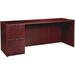 Lorell Prominence 2.0 Mahogany Laminate Left-Pedestal Credenza 2Drawer