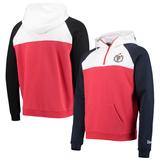 Men's New Era Red/White Washington Nationals Cooperstown Collection Quarter-Zip Hoodie Jacket