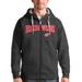 Men's Antigua Charcoal Detroit Red Wings Wordmark Victory Full-Zip Hoodie