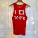 American Eagle Outfitters Tops | I Heart Tokyo Red Unisex Muscle Tee | Color: Red/White | Size: M