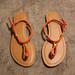 American Eagle Outfitters Shoes | American Eagle Orange & Tan Strappy Sandals 8.5 | Color: Orange/Tan | Size: 8.5