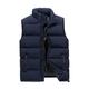 Mens Outwear Gilet Quilted Body Warmer Sleeveless Jacket Padded Gilet Outdoor Coat Zipper Pockets XL Navy Blue