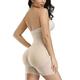 FeelinGirl Shapewear for Women Firm Control Open Bust Body Shaper Adjustable Straps Zip with Hook Closure Beige XS