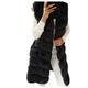 BUKINIE Womens Oversized Faux Fox Fur Vest Lined Warm Coats Parkas Outwear Winter Long Jackets Overcat Peacoat (Black,Medium)