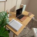 Corrigan Studio® Antina 39" Future Mid-Century Desk w/ USB-C Charging Station Wood in Brown | 61.6 H x 39.4 W x 22 D in | Wayfair