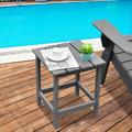 Latitude Run® 2 Pcs Patio 15" End Side Coffee Table Square Wooden Slat Deck White Wood in Gray | 18 H x 15 W x 15 D in | Wayfair