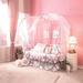Gemma Violet Ohara Pumpkin Canopy Twin Bed In Silver Metal | 86 H x 60 W x 94 D in | Wayfair 00E7F77E492D417485851E4E6791E7A5