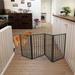 Tucker Murphy Pet™ Free Standing Pet Gate Wood (a more stylish option) in Brown/Indigo | 24 H x 81.5 W x 0.78 D in | Wayfair