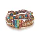 Bracelets en cuir de pierre naturelle multicolore pour hommes et femmes bracelet réglable perlé