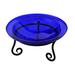 Achla Designs Reflective Crackle Glass Birdbath Bowl, 12.5 Inch Diameter, Cobalt Blue