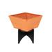 Achla Designs Small Modern Zaha Planter I With Stand, 12.25 Inch Tall, Terra Cotta Finish