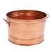 Achla Designs Round Hammered Tub With 2 Side Handles, 16.25 Inch Diameter, Copper Plated - 16.25"