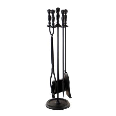 Minuteman International Acton Set of 4 Fireplace Tools, 30 Inch Tall, Black