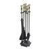 Minuteman International Carlisle Fireplace Set of 4 Tools, 30.5 Inch Tall, Antique Brass and Black