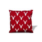 Christmas RUDOLPH Bright Red Zippered Pillow Cover Only