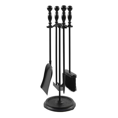 Minuteman International Bolton Mini Set of 4 Fireplace Tools, 24 Inch Tall, Black