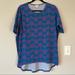 Lularoe Tops | Lularoe Blue Pink Triangle Print Irma Size Small | Color: Blue/Pink | Size: S