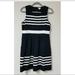 J. Crew Dresses | J.Crew Cotton Blend Sleeveless Fit & Flare Dress Black & White Striped Women's S | Color: Black/White | Size: S