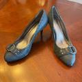 Coach Shoes | Coach Dark Gray/Black Leather Heels | Color: Gray | Size: 7.5