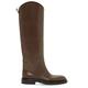 Black Leather Chunky Heels Knee High Boots Round Toe Slip On Long Boots Med Heels Solid Botas Flat Shoes for Women's Boots Dark Khaki, Shoe Size : 41