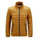 LUONE Men Warm Down Jacket, Men's Standing Collar Cotton-Padded Bomber Jacket Lightweight Cotton-Padded Mens Puffer Jacket Winter Parka Coat,Yellow,L