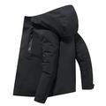 Men Winter White Duck Down Jacket Thick Winter Hat Detached Warm Parka Waterproof Windproof Hooded Parka Streetwear Casual Jacket Coat (Color : Black 01, Size : M)