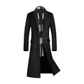 ZMK-720 Mens Pea Coat Coats For Men Long Coat Men Mens Overcoat Mens Coat Windbreaker Men Coats (Color : Black, Size : L)