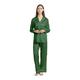 Jasmine Silk Ladies' Pure Silk Pyjamas Set Emerald Green for Women (XL(16-18))