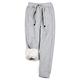 GYYlucky Womens Active Drawstring Fleece Sweatpants Sherpa Lined Athletic Workout Jogger Pants (Color : Gray, Size : XXL)