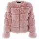 Vagbalena Women Luxury Winter Warm Fluffy Faux Fur Short Coat Jacket Parka Outwear (Pink,XL)