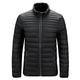 LUONE Men Warm Down Jacket, Men's Standing Collar Cotton-Padded Bomber Jacket Lightweight Cotton-Padded Mens Puffer Jacket Winter Parka Coat,Black,XL