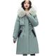 Women's Winter Jacket, Long, Warm Lined with Fur Hood, Ski Jacket, Women's Long with Hood, Winter Parka Coat, Casual, Large Size, Cotton Jacket, Zip Coat, Long Women's Winter Jackets with Pocket, Green (green 2), XL