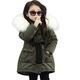 MYLH Children's coat hooded jacket girls cotton coat outerwear children's coat winter jacket winter hooded coat cold protection jacket warm parka outdoor jacket children's clothing, Army Green, 160 cm