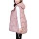 ADM6 Women's Gilet Hooded Sleeveless Down Vest Autumn and Winter Thickening Body Warmer Vest Quilted Casual Mid-Length Jacket,Pink,XXL