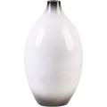 Vase Décoratif Noir et Blanc Brillant en Terre-Cuite 36 cm Idée de Cadeau Baeza - Blanc