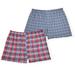 Men's Big & Tall Men's 2-Pack Stretch Woven Boxer by Hanes in Red Blue Plaid (Size 5XL)