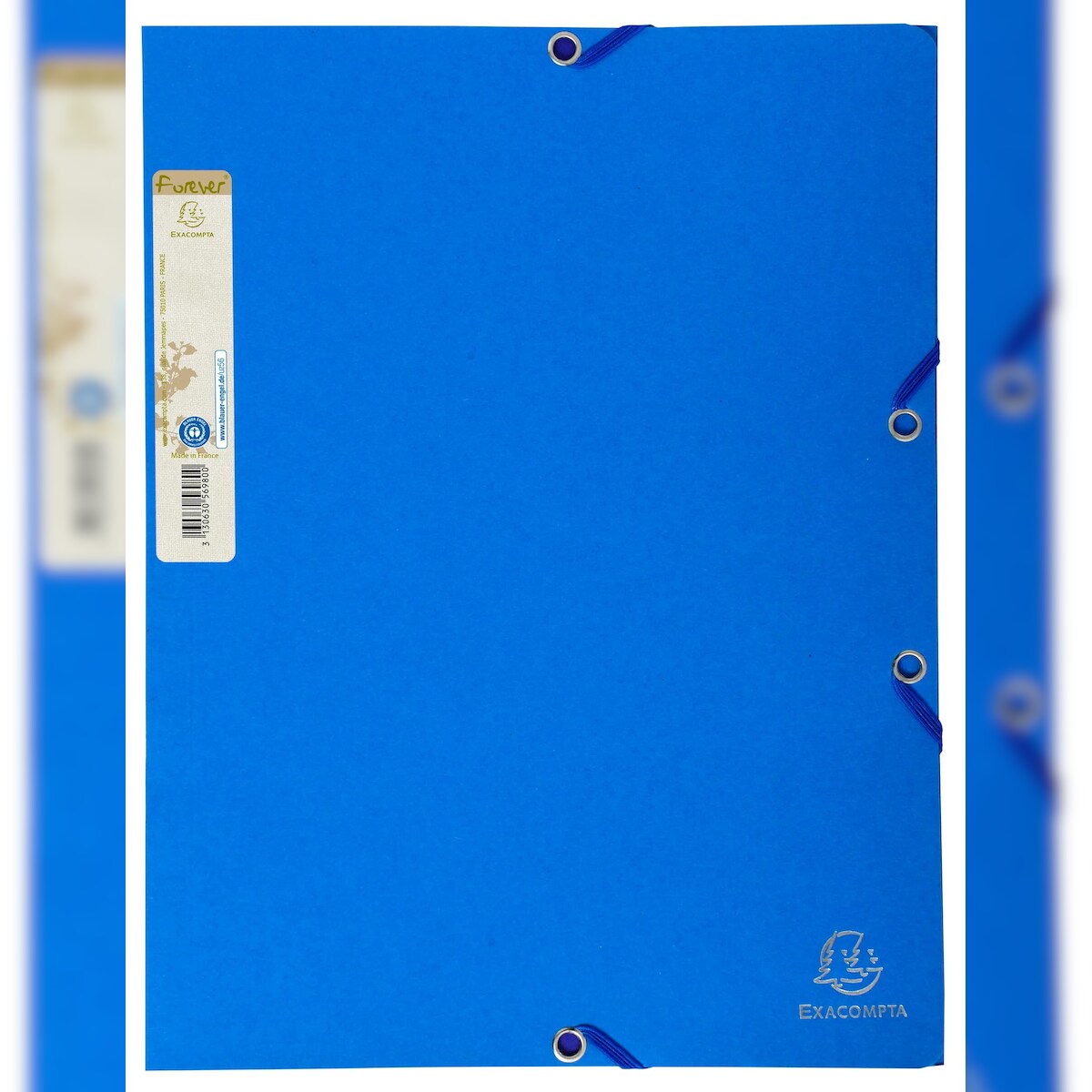 Exacompta 56982E 25x Sammelmappen mit Gummizug und 3 Klappen Forever, 24x32cm für DIN A4, aus Karton - Hellblau Image