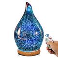 Porseme 280ml Glass Scented Oil Diffuser, Remote 3D Ultrasonic Aromatherapy Humidifiers, Color Changing Cool Mist Essential Oil Diffuser with Timer, BPA Free Aroma Lamp, Waterless Auto-off for Home