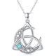 Midir&Etain Celtic Knot Necklace 925 Sterling Silver Turquoise Moon Pendant Necklace Celtic Jewellery Gifts for Women Girls Girlfriend