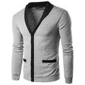 SFBJPZW Mens Sweaters Long Sleeve Knitwear Cardigan V-Neck Sweater Coat Autumn Winter Light Grey M