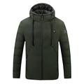 Outdoor Warm Clothing Heated For Riding Skiing Fishing Charging Via Heated Coat Mens Sweatshirt Hoodie Sweater Sale Windproof Outerwear Clothing for Daily Outdoor Wear Army Green