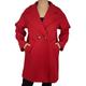 JOPHY & CO. Women's Winter Double Breasted Coat with Pockets and Buttons (code 6557 & 6595), Red (code 6557), M