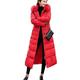 SKYWPOJU Women Down Jacket Long Winter Coat Zipper Coat Thick Warm Parka Bomber Jacket with Fur Hood (Color : Red, Size : XXL)