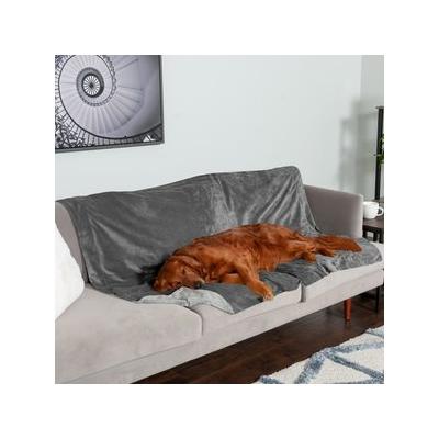 FurHaven Waterproof Velvet Dog & Cat Throw Blanket, Granite Gray, X-Large