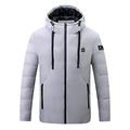 Outdoor Warm Clothing Heated For Riding Skiing Fishing Charging Via Heated Coat Mens Sweatshirt Hoodie Sweater Sale Windproof Outerwear Clothing for Daily Outdoor Wear Gray