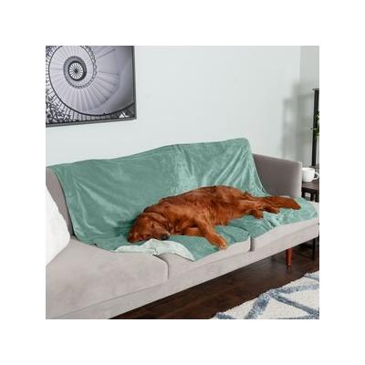 FurHaven Waterproof Velvet Dog & Cat Throw Blanket, Celadon Green, X-Large