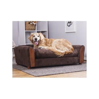 Moots VIP Microsuede Oak Couch Orthopedic Elevated Cat & Dog Bed with Removable Cover, Brown, Large