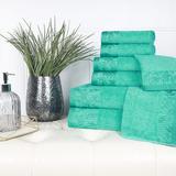 Haus & Home Andreonna Vintage Floral 8 Piece 100% Cotton Towel Set in Green/Blue | 30 W in | Wayfair WISTERIA 8PC SET TQ